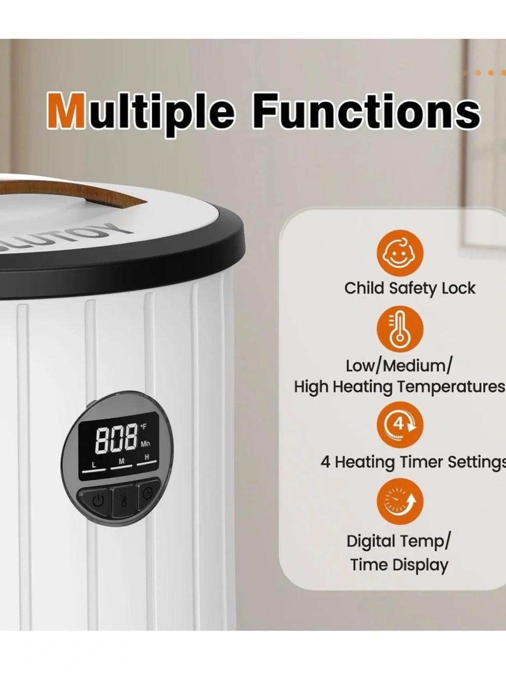 Towel Warmers for Bathroom, 20L Large Bucket with LED Display, 3 Heating Modes